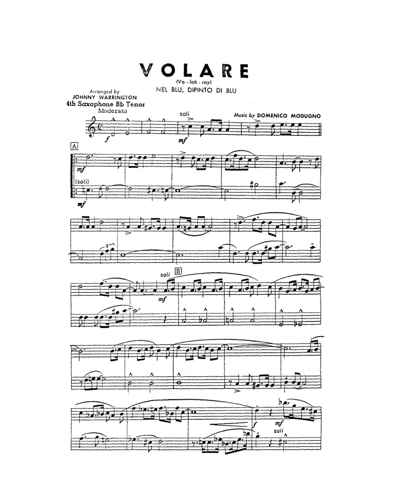 Volare score preview