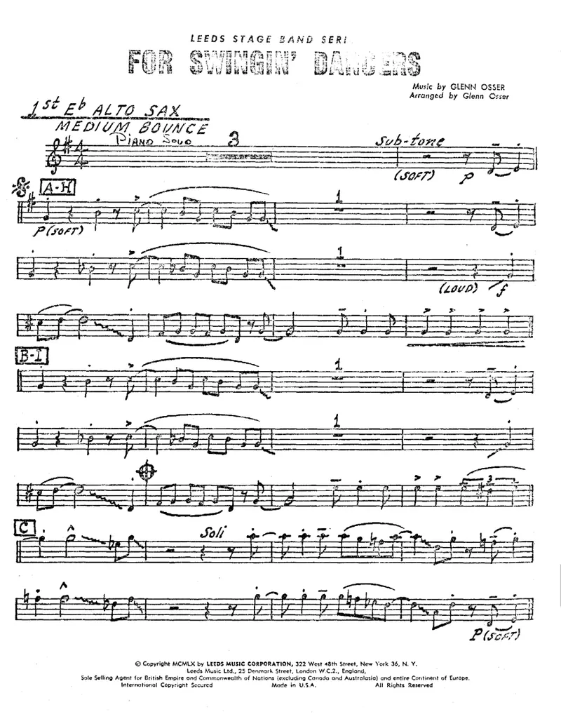 For Swingin' Dancers score preview