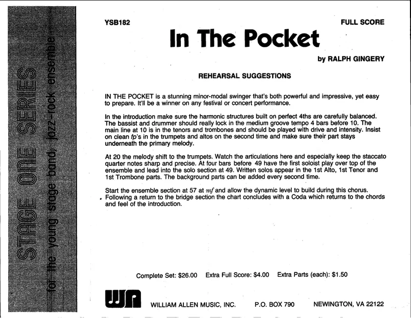 In The Pocket score preview