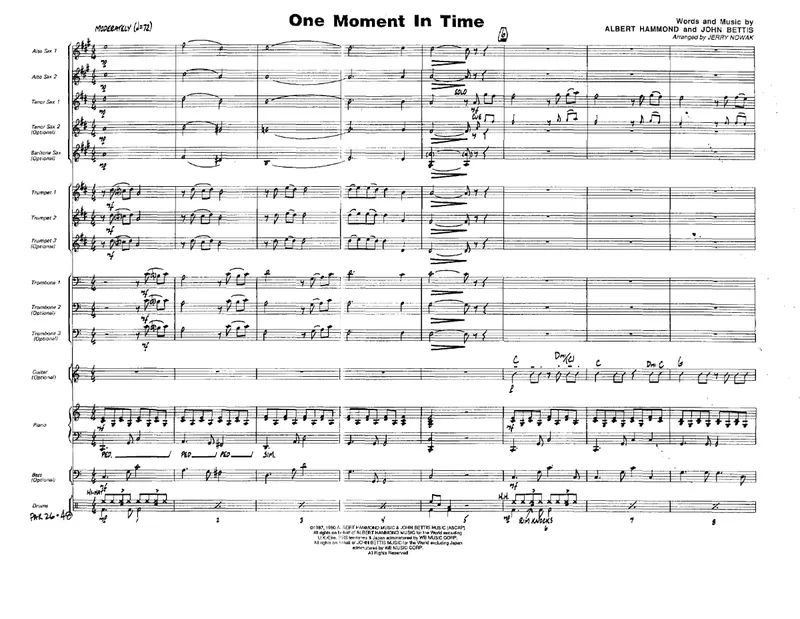 One Moment In Time score preview