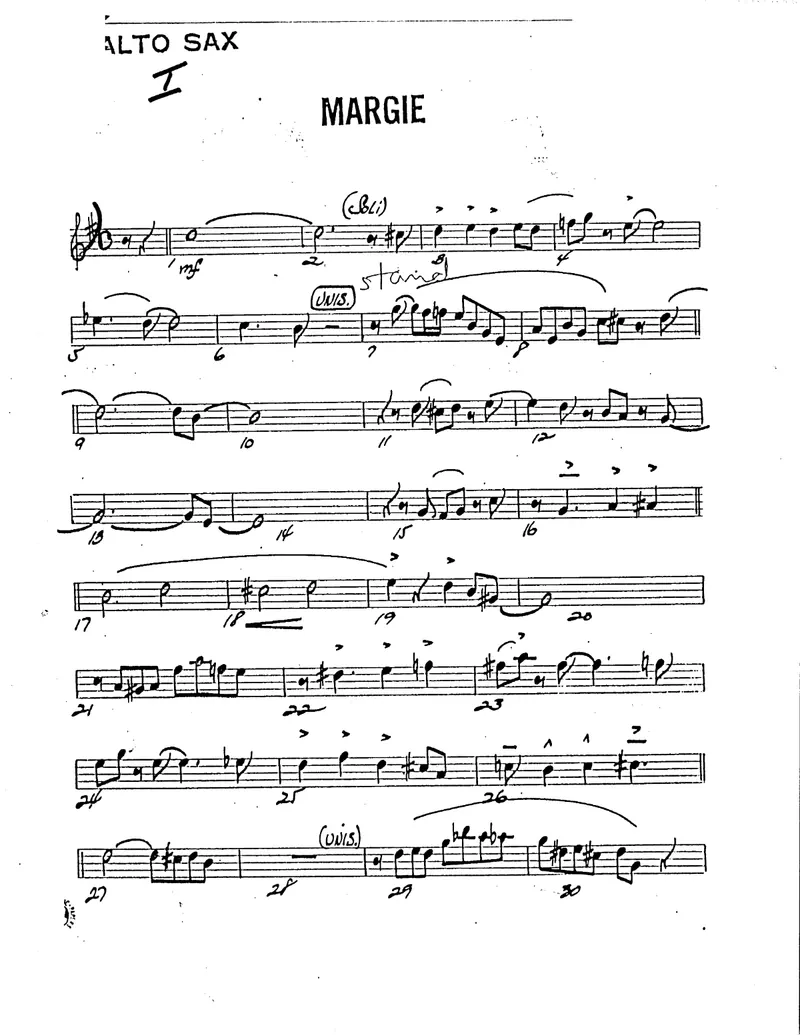 Margie score preview