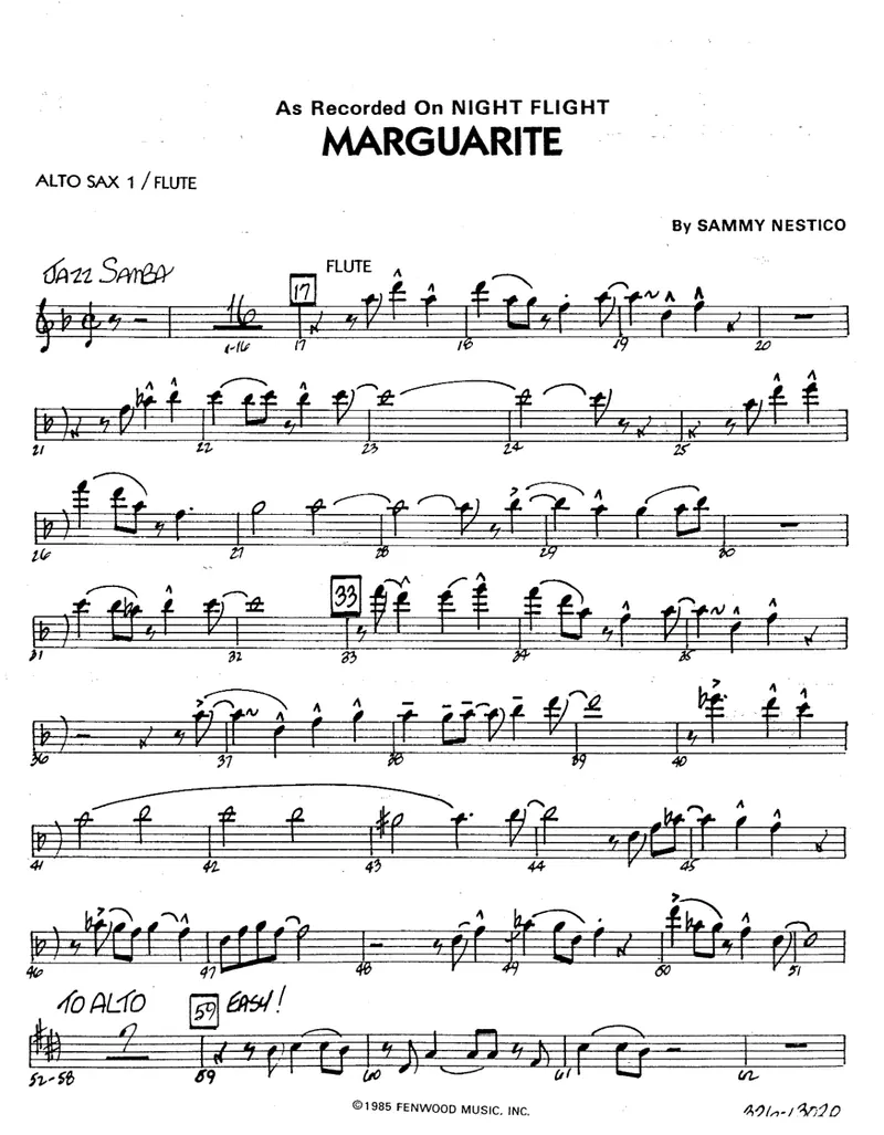 Marguarite score preview