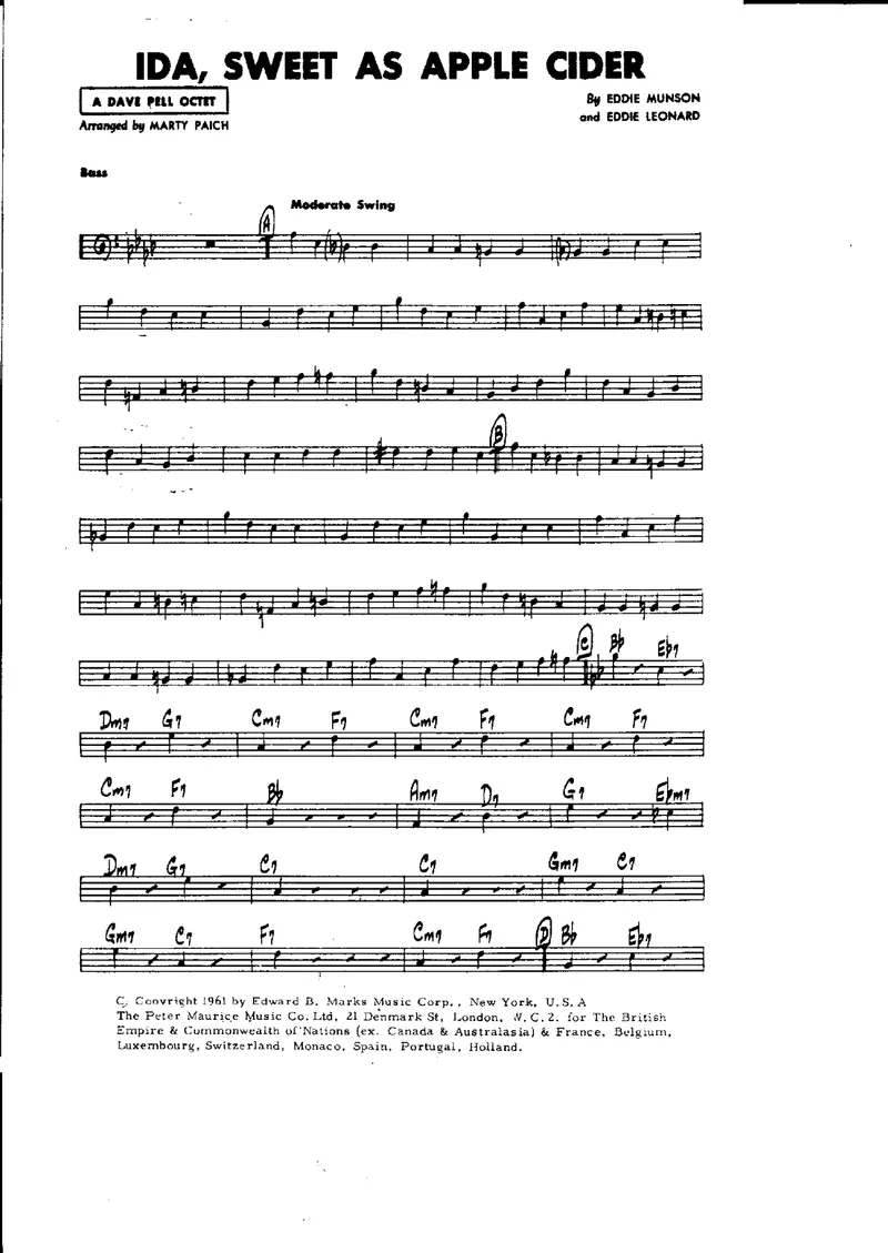Ida, Sweet As Apple Cider score preview