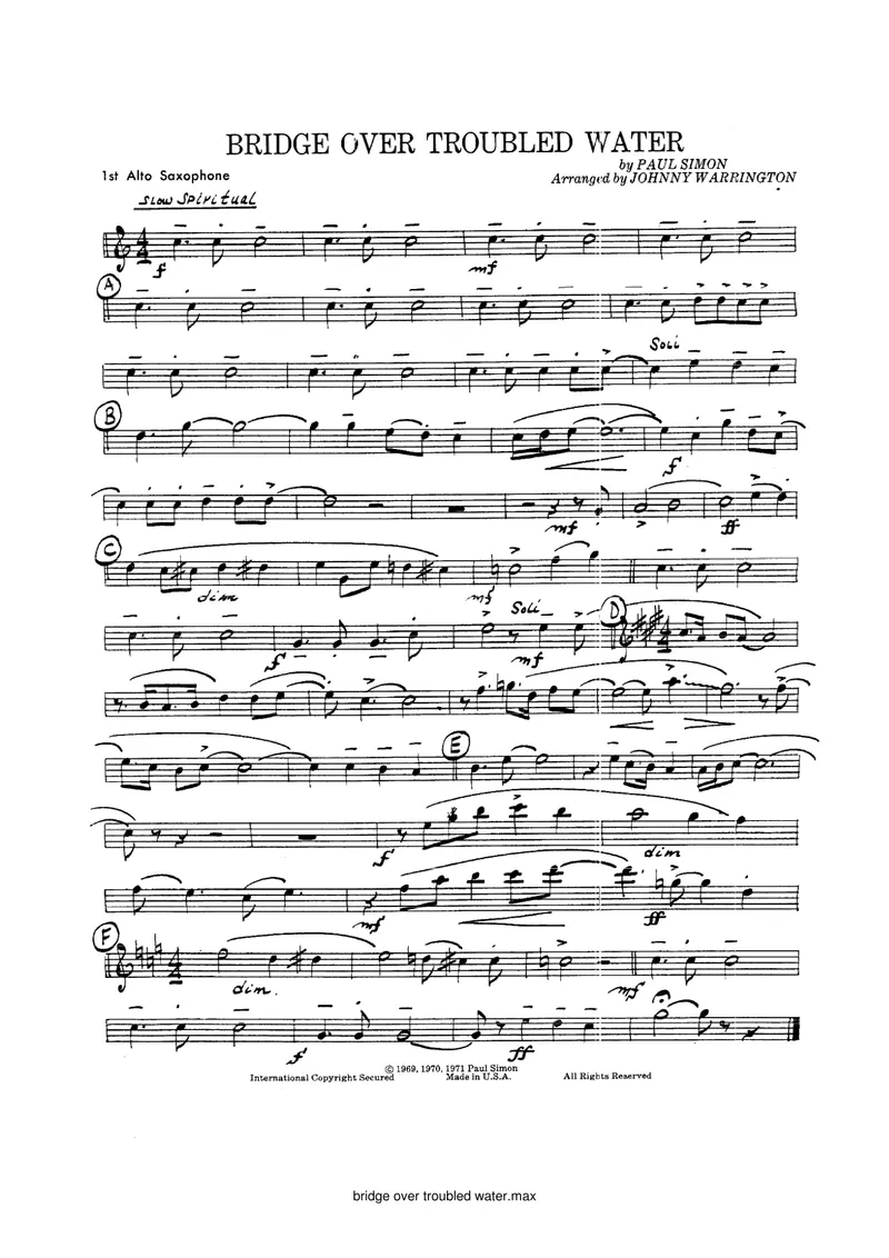 Bridge Over Troubled Water score preview