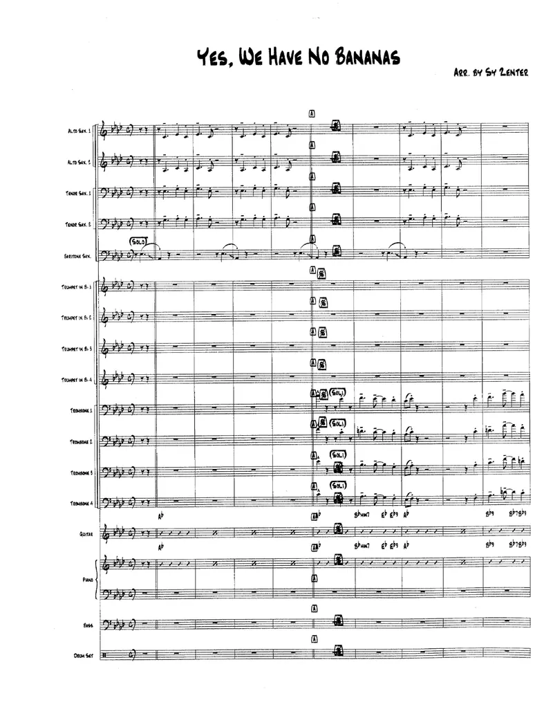 Yes, We Have No Bananas score preview