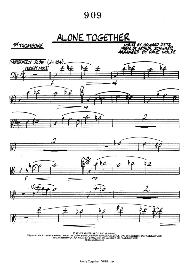 Alone Together score preview