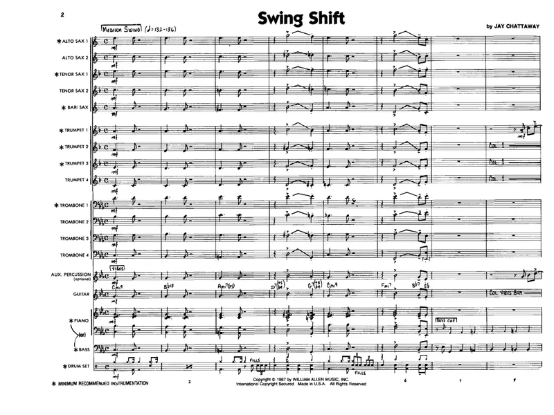 Swing Shit score preview