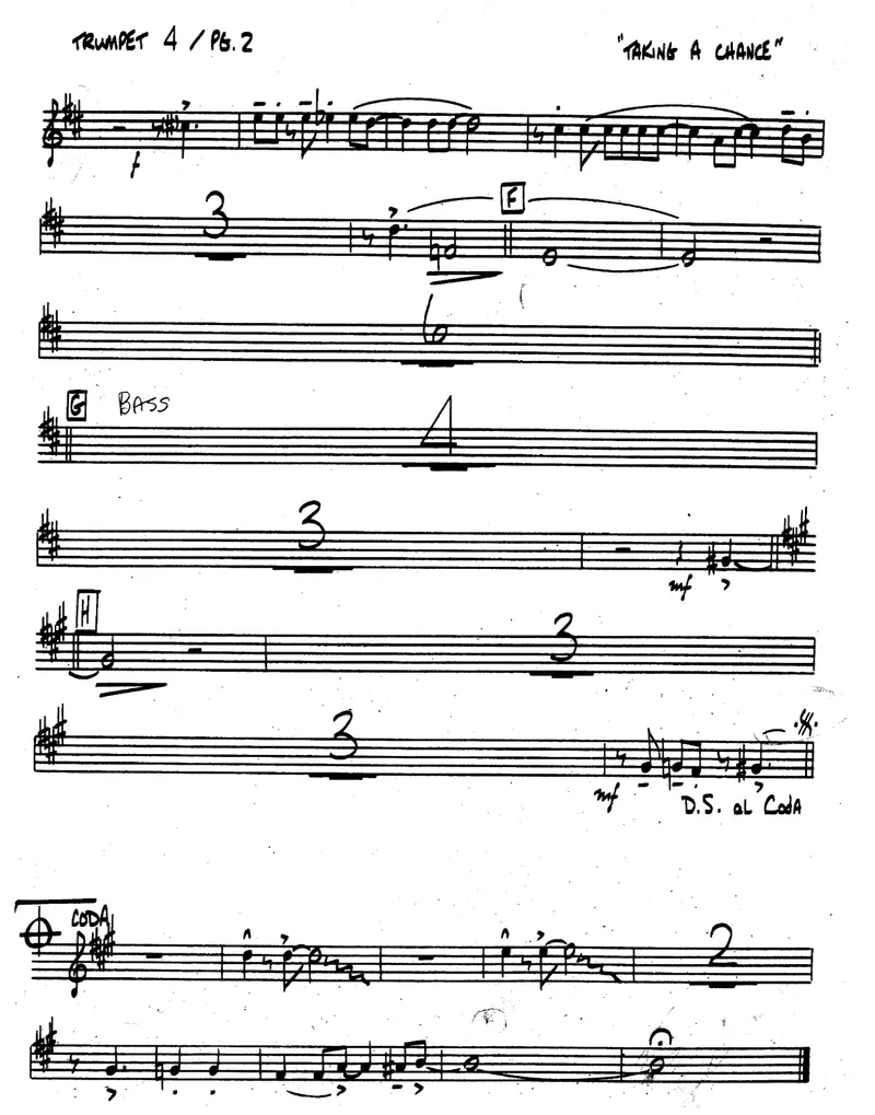 Taking A Chance On Love score preview