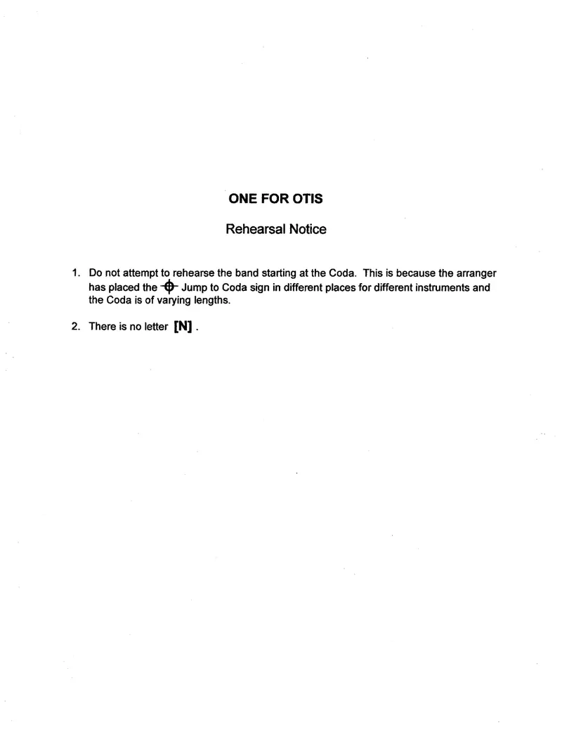 One For Otis score preview