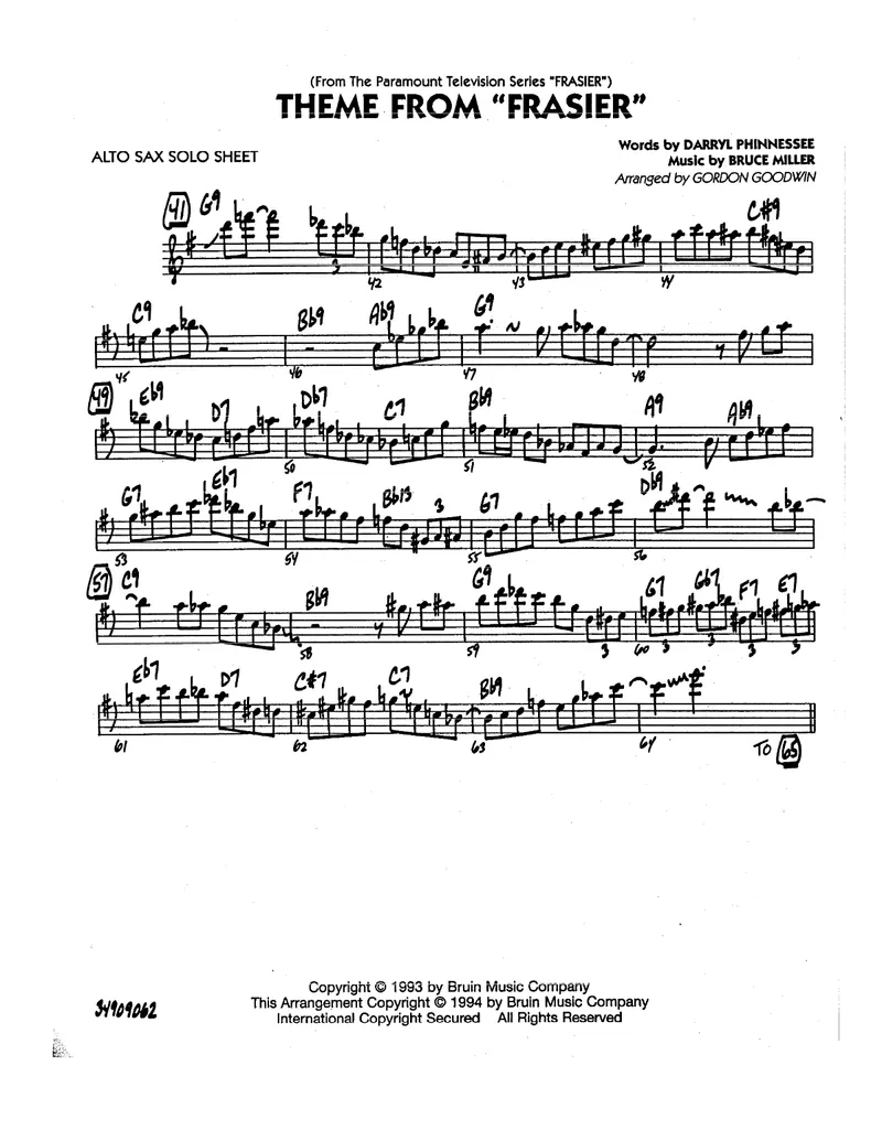 Theme From Frasier score preview