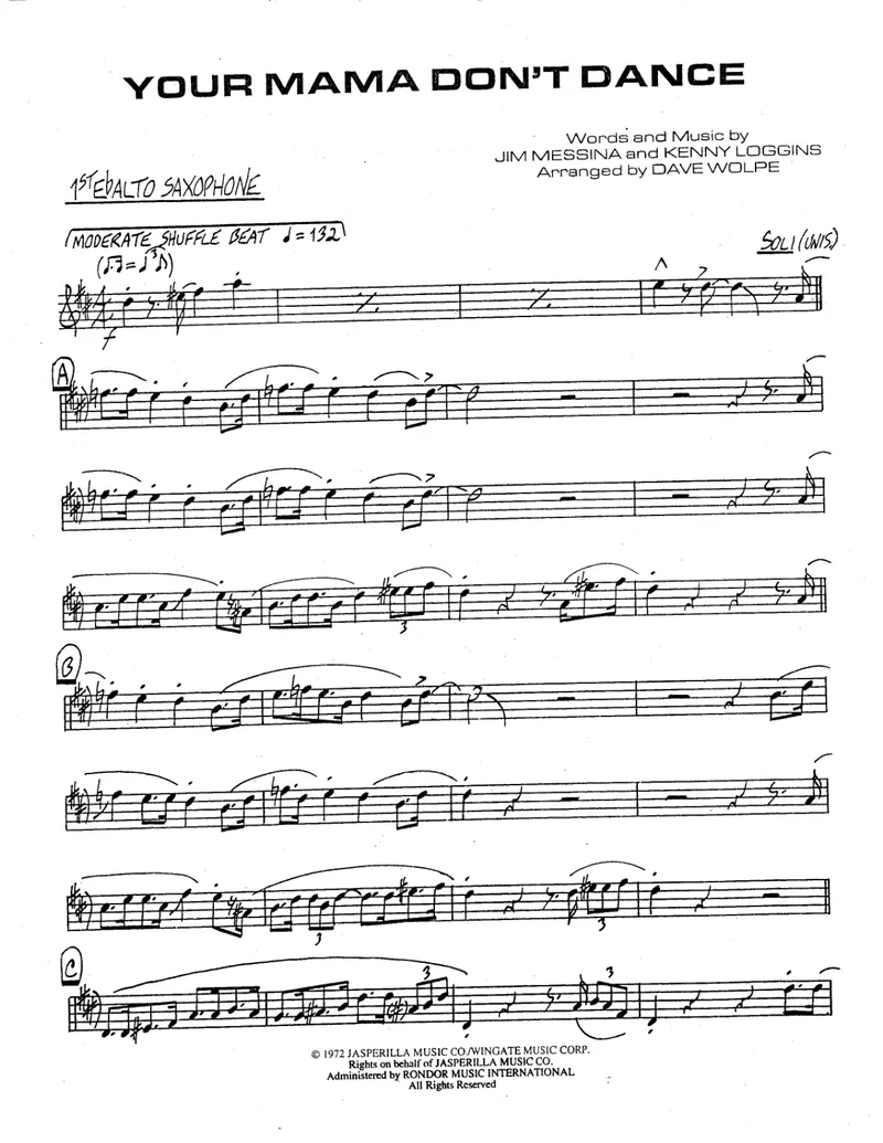Your Mama Don't Dance score preview