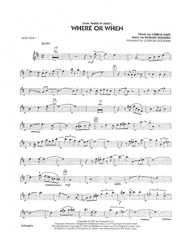 Where Or When score preview