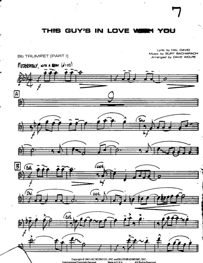 This Guy's In Love With You score preview