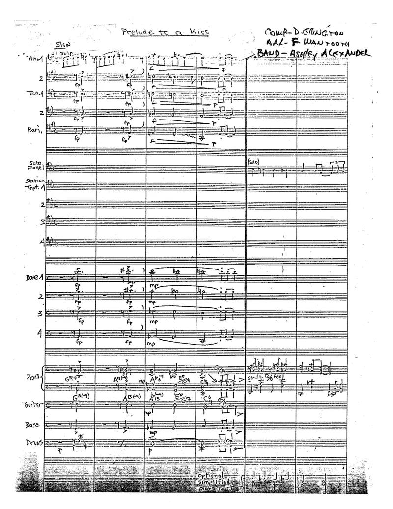Prelude To A Kiss score preview