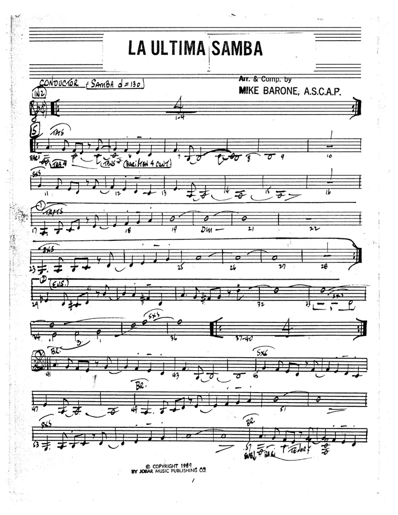 La Ulyima Samba score preview