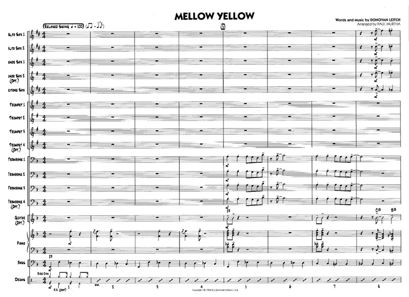 Mellow Yellow score preview