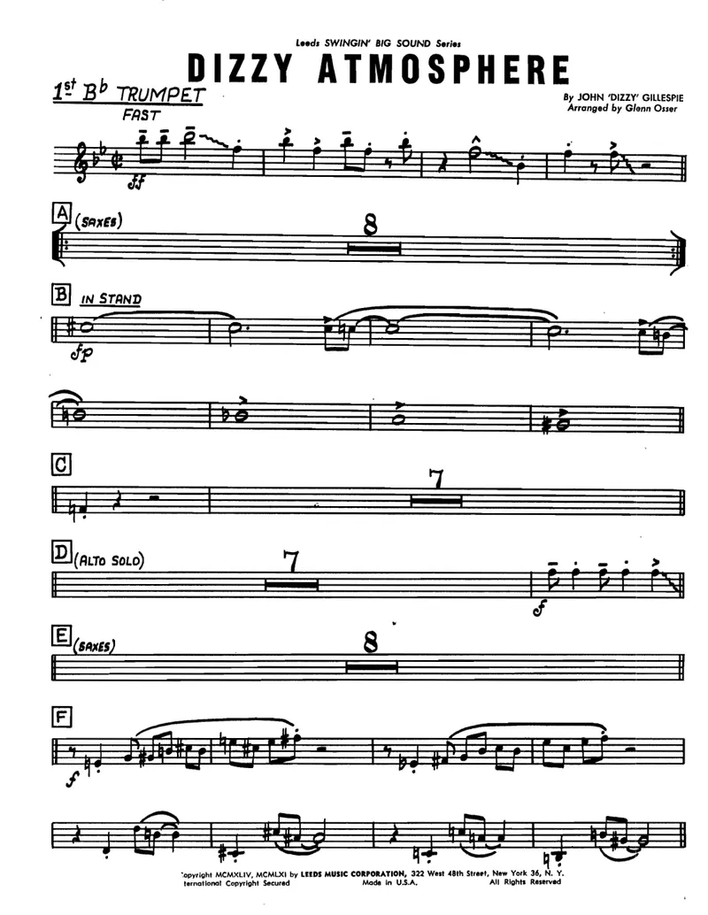 Dizzy Atmosphere score preview