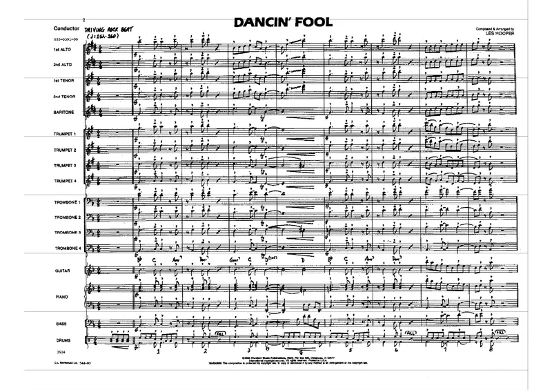 Dancin' Fool score preview