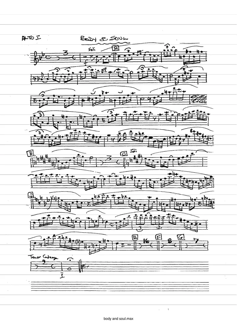 Body And Soul score preview