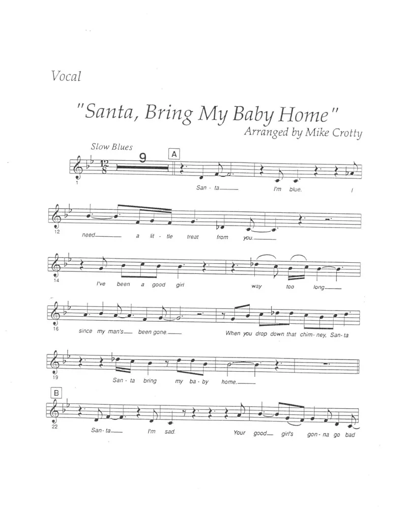 Santa Bring My Baby Home score preview