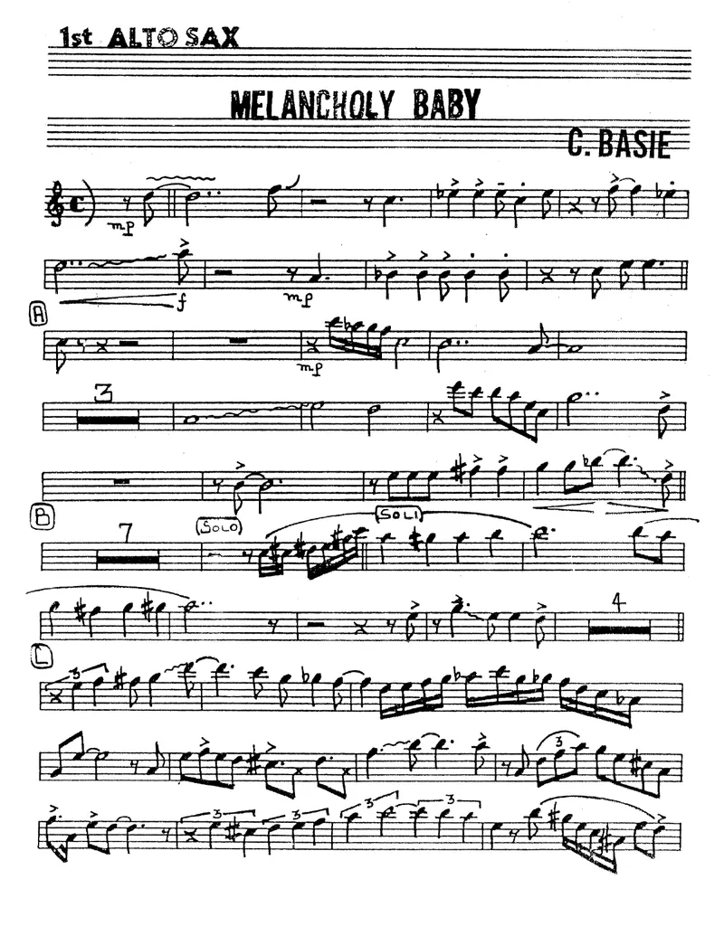 Melancholy Baby score preview