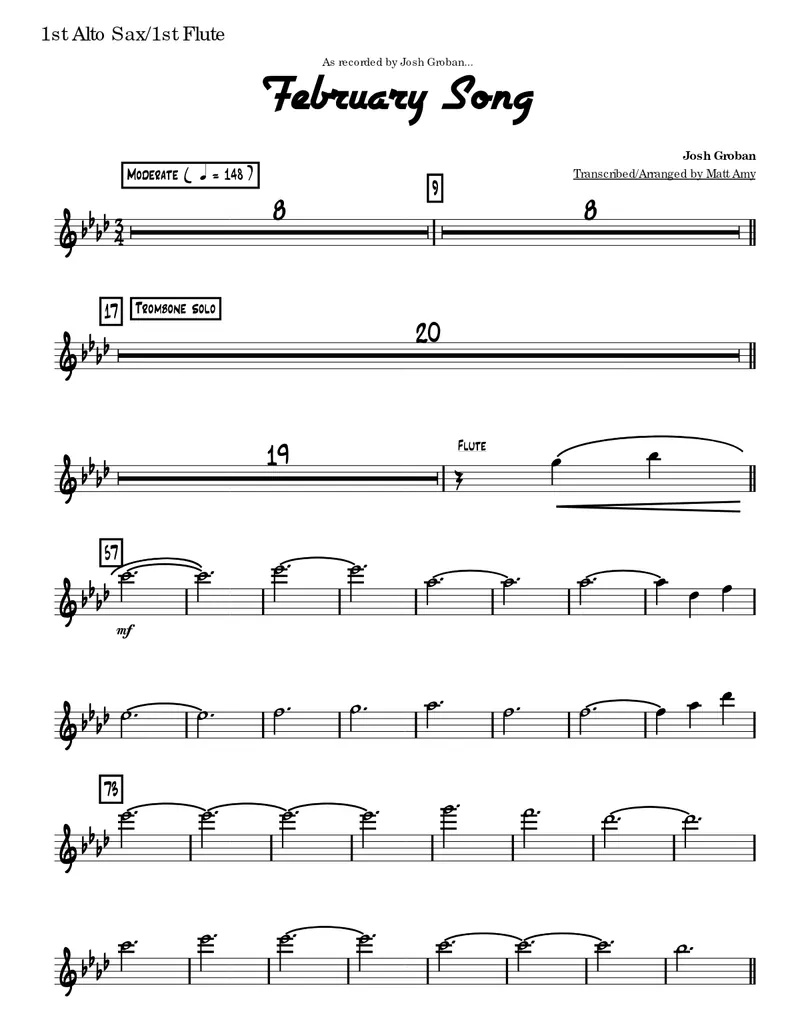 February Song score preview