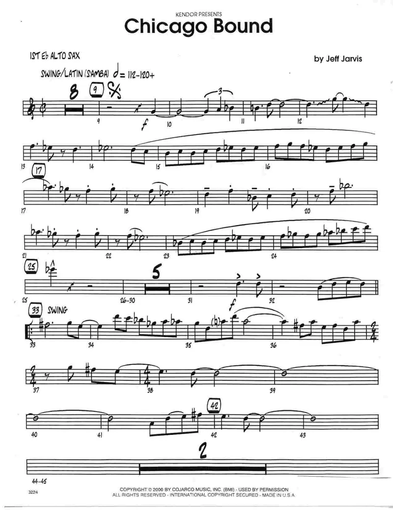Chicago Bound score preview