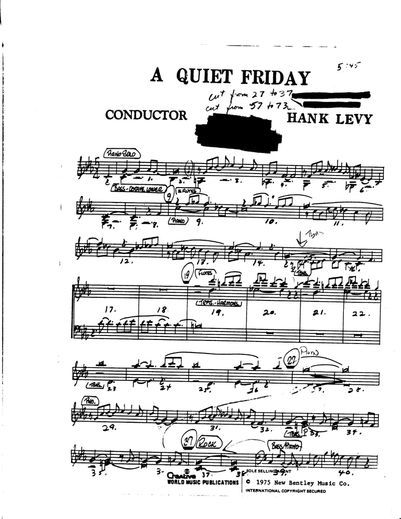 A Quiet Friday score preview