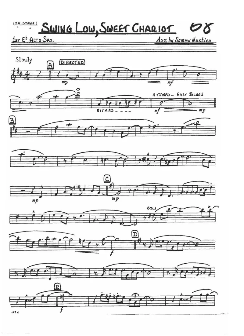 Swing Low, Sweet Charriot score preview