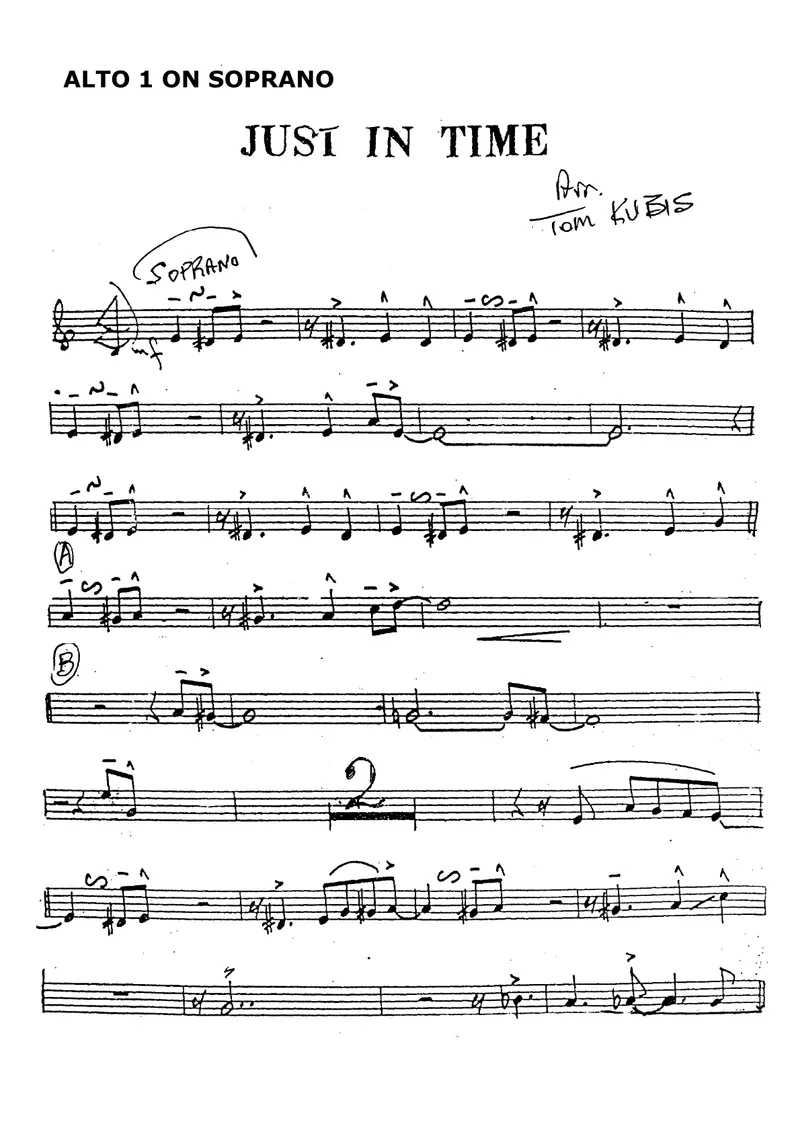 Just In Time score preview