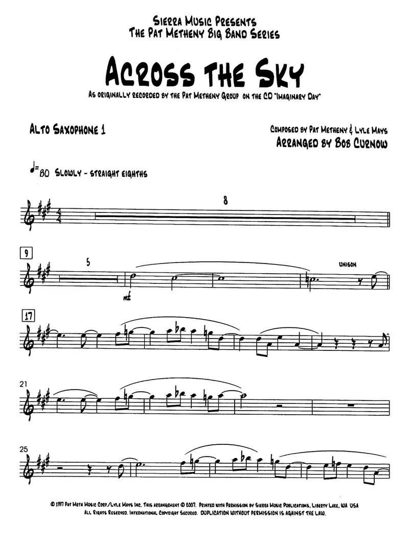 Across The Sky score preview