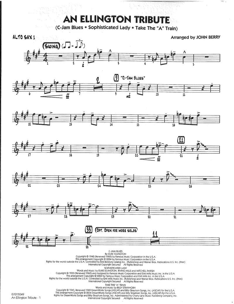 An Ellington Tribute score preview