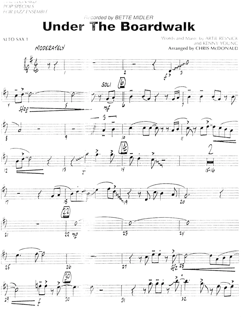 Under The Boardwalk score preview