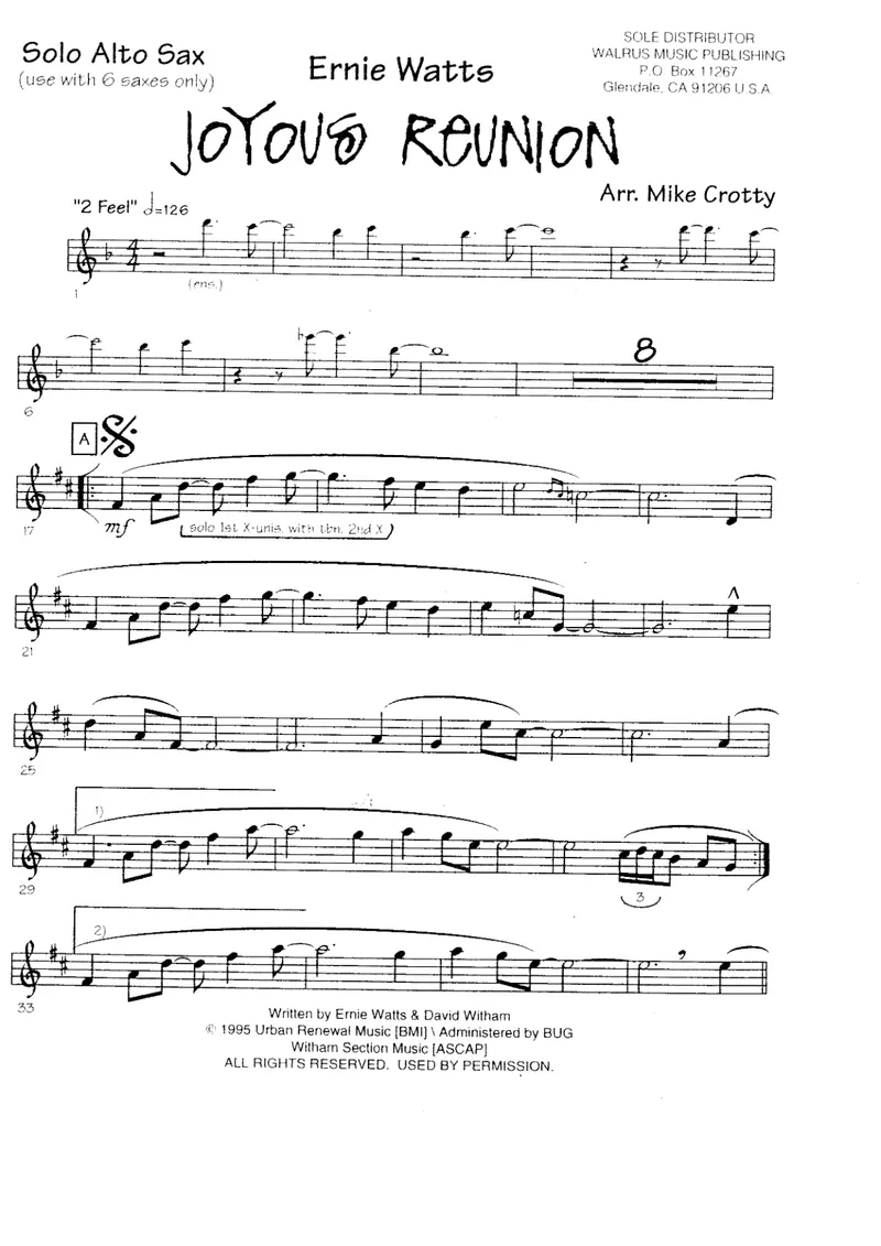 Joyous Reunion score preview