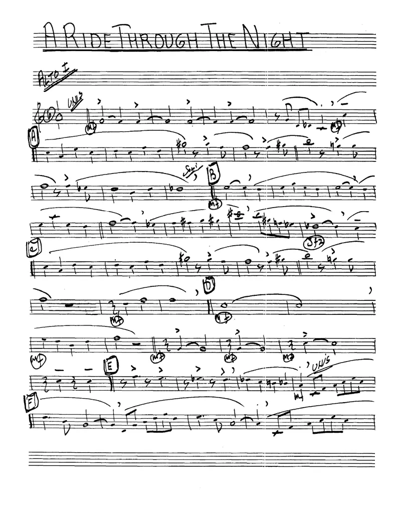 A Ride Through The Night score preview