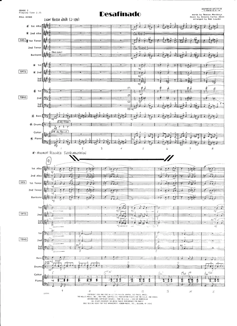 Desafinado score preview