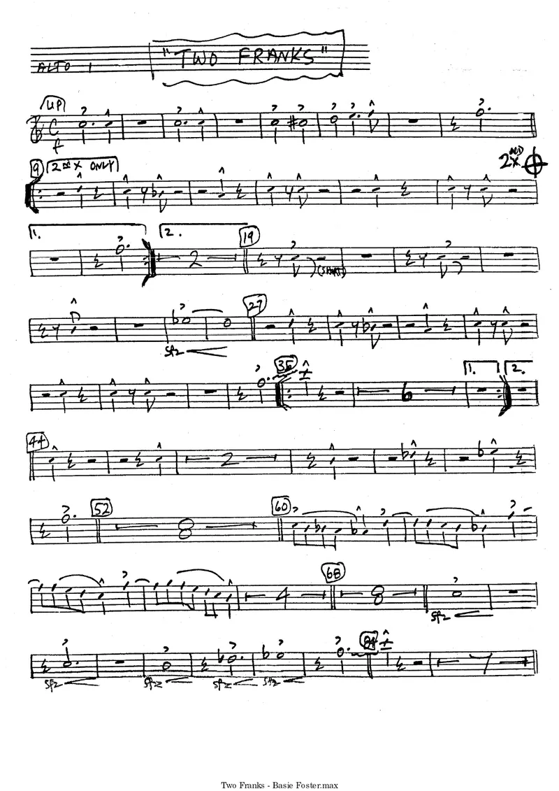 Two Franks (Neil Hefti- Frank Foster) score preview