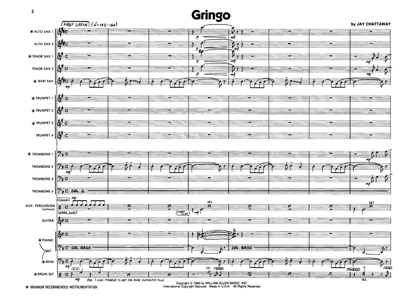 Gringo score preview