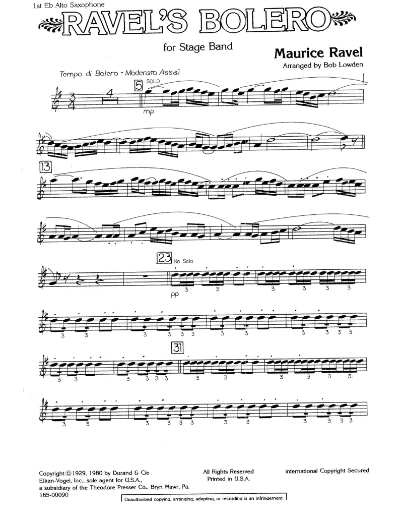 Ravel's Bolero score preview
