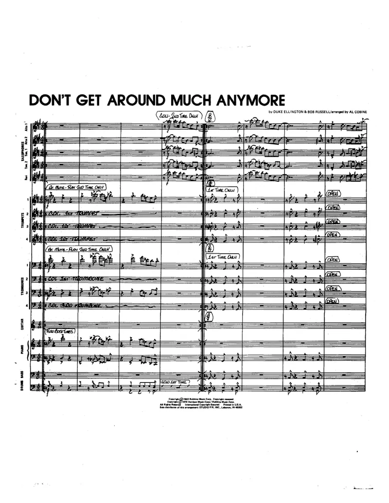 Don't Get Around Much Anymore score preview