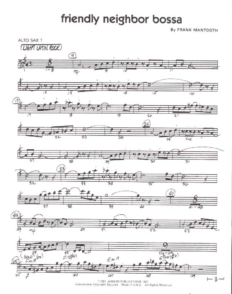 Friendly Nieghbor Bossa score preview
