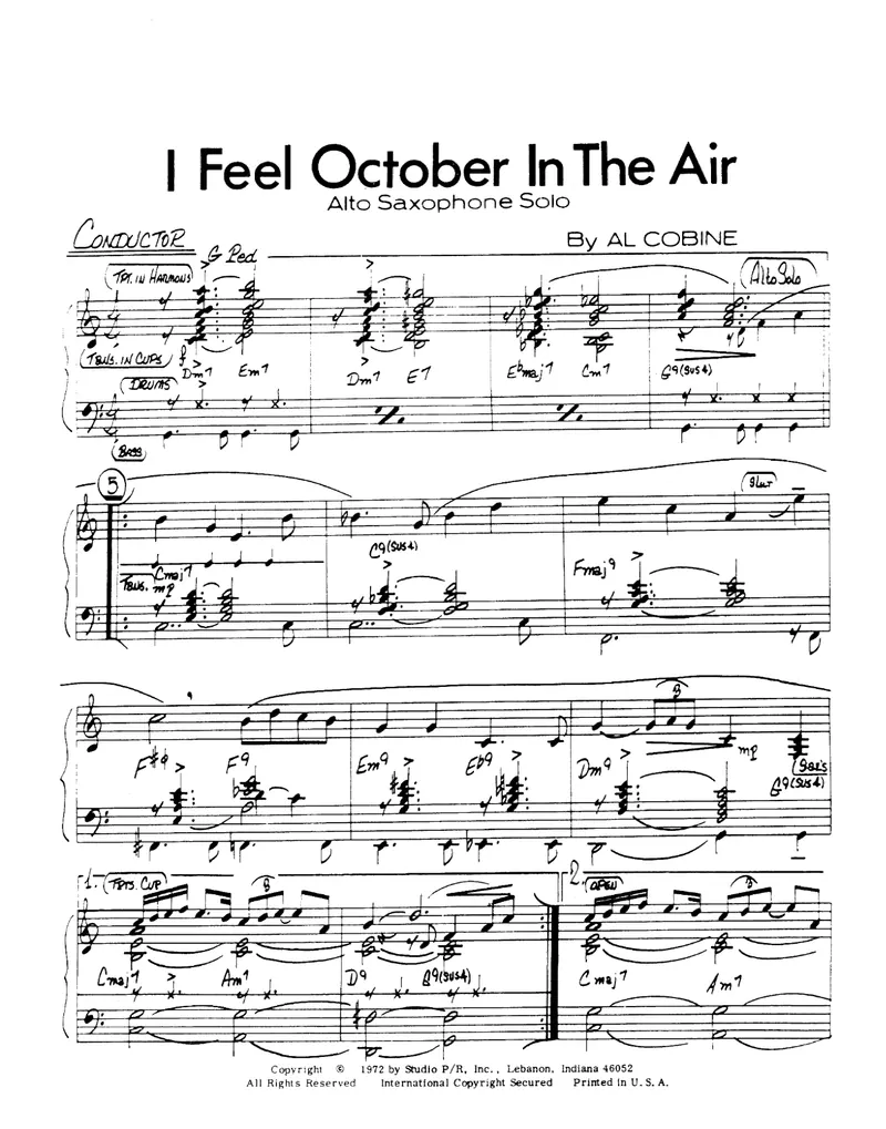 I Feel October In The Air (Al Cobine) A.S.Solo score preview