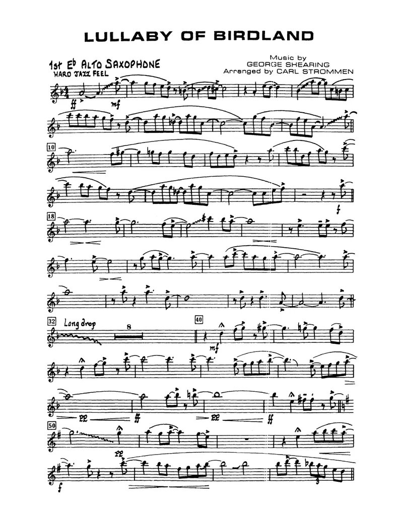 Lullaby Of Birdland score preview