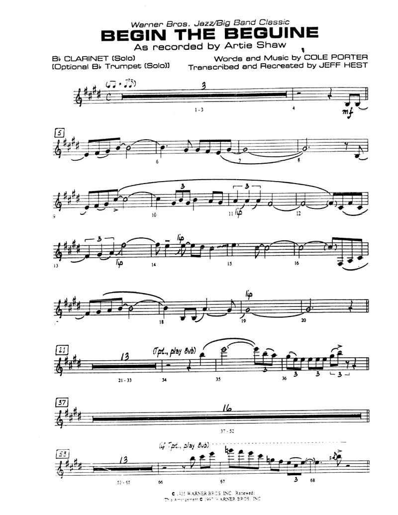 Begin The Beguine score preview