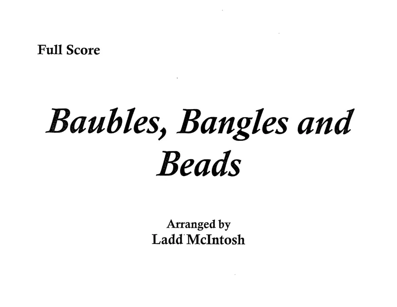 Baubles, Bangles And Beads score preview