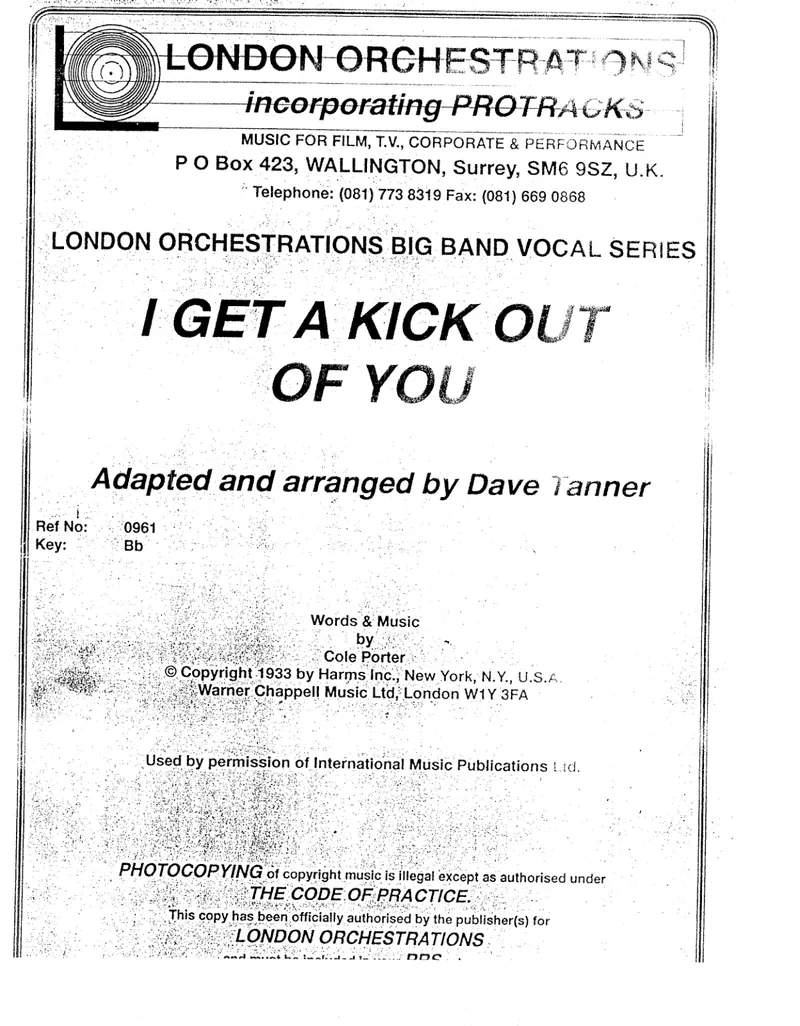 I Get A Kick Out Of You score preview
