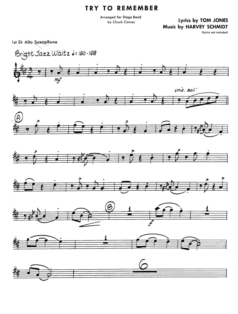 Try To Remember score preview