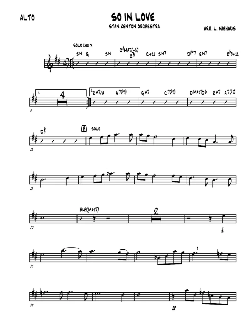 So In Love score preview