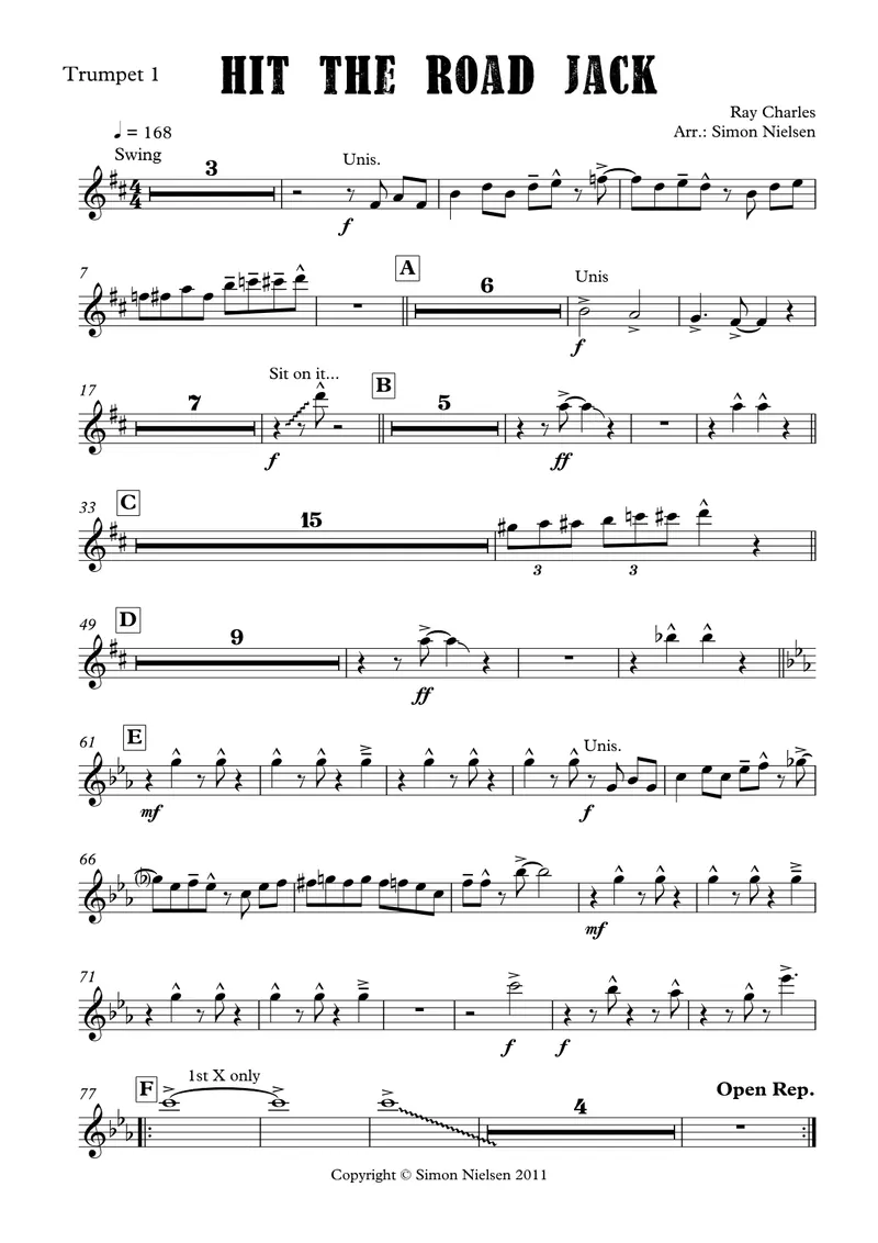 Hit The Road, Jack score preview