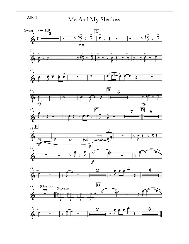 Me & My Shadow score preview